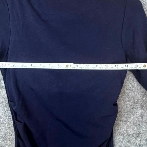 OGL Move Eco Mousse Tucks Brami Top Womens Medium Navy Blue Ruched Built in Bra - Picture 4 of 8